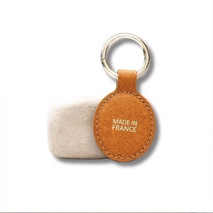 Porte-clé ovale en cuir made in France
