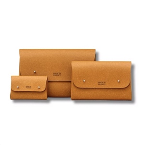 Pochette en cuir recyclé Made in France