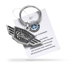 Porte-clés email éco en zamac recyclé - 30 mm