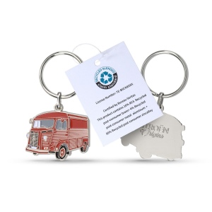 Porte-clés émail premium en zamac recyclé - 30 mm