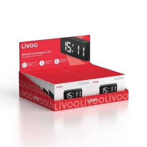 Présentoir de 12 réveils LED