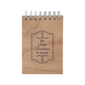 Carnet A7 papier laser bois(+Tampographie - 1 couleur)