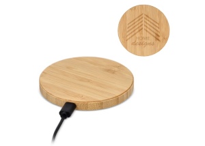 Pad de charge sans fil en bambou 15W