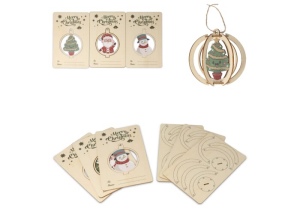 InSideOut Ornement de Noël en bois set de 3