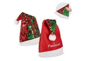 Bonnet de Noël à paillettes bicolores