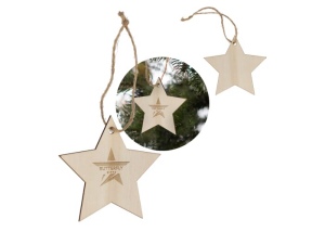 Ornement de Noël en bois en forme d'étoile