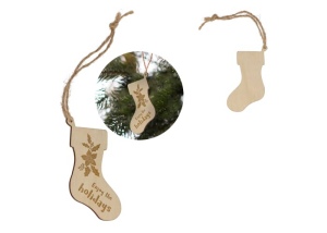 Ornement de Noël en bois en forme de bas