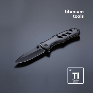 Couteau de secours en acier revêtu de titane optima mini