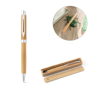 BAHIA II. Stylo à bille en bambou avec clip et mécanisme twist