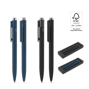 KYLIE SET. Set composé d'un stylo à bille et d'un stylo sans encre, tous deux en aluminium (94% recyclé)