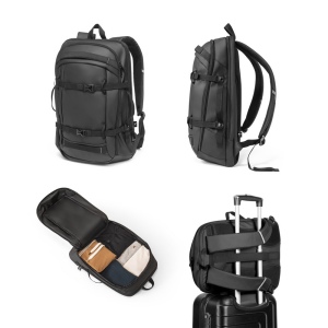 KAMPALA. Sac à dos pour ordinateur portable en polyester recyclé haute densité 900D, avec revêtement imperméable et doublure en polyester recyclé 210D 17'3"