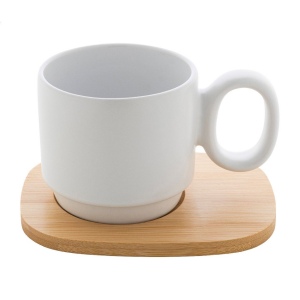 Kaguya Mug en céramique avec plateau en bambou