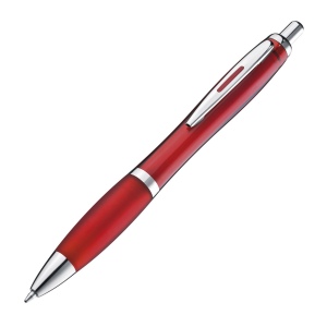 Stylo transparent avec clip en métal argenté