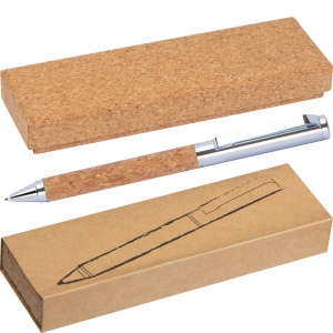 Stylo à bille en métal et liège
