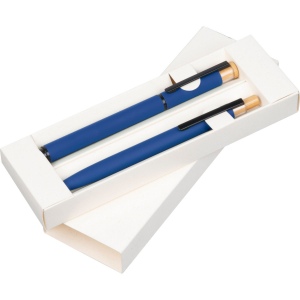Set d'écriture avec stylo à bille et roller en aluminium recyclé
