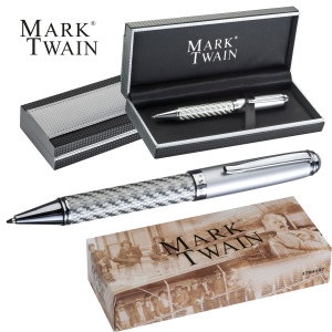 Stylo bille Mark Twain design carbone