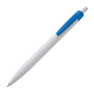 Stylo bille plastique blanc avec clip de couleur