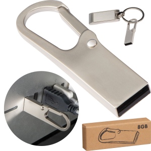 Clé USB métal avec mousqueton 8GO