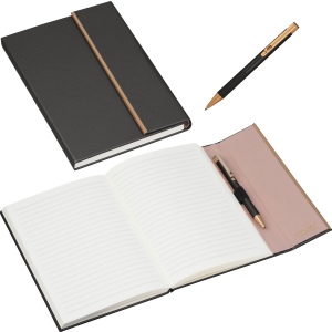 Set de carnet de notes en cuir et stylo à bille