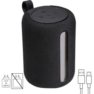 Haut-parleur avec lumière LED, rond