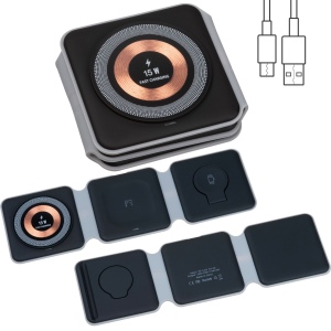 Chargeur sans fil 3 en 1 (téléphone portable, écouteurs, smart watch)