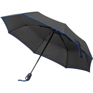 Parapluie télescopique noir avec bordure colorée