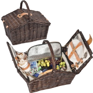 Panier pique-nique en rotin pour 2 personnes