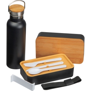 Set lunchbox et bouteille isolée