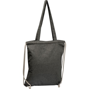 Sac en coton recyclé avec longues poignées et cordons de transport