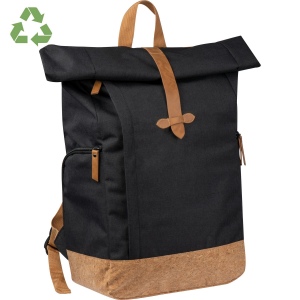 Sac à dos RPET en polyester bicolore 300D, RPET 210D et base en liège