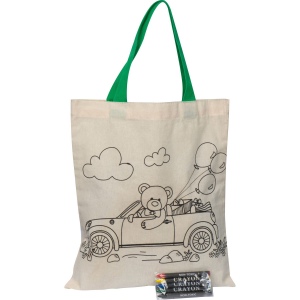 Sac en coton avec crayons à colorier
