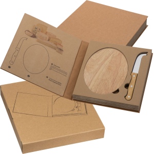 Set pour fromage avec plateau en bois