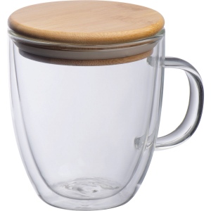 Verre à double paroi avec poignée et capacité de 350 ml