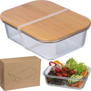 Lunchbox en verre avec couvercle en bambou