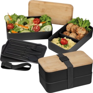 Boîte à lunch à 2 niveaux en PP et bambou