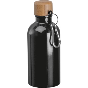 Gourde en acier inoxydable avec mousqueton, 400ml