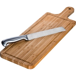 Planche à découper en bambou avec couteau