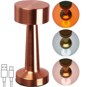 Lampe de table en acier inoxydable avec batterie