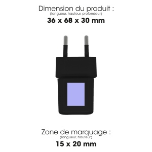 NANO - PRISE SECTEUR NOIRE 30W SUPERGAN ORIGINE FRANCE GARANTIE