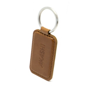 PORTE-CLE EN CUIR VERITABLE MARRON FONCE