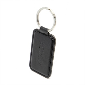 PORTE-CLE EN SIMILI-CUIR LISSE NOIR