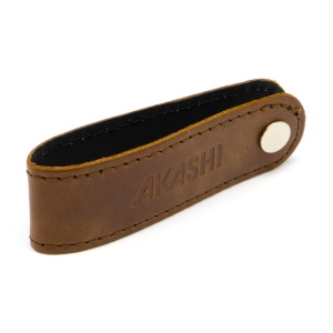 PORTE-CLE VIS EN CUIR VERITABLE MARRON FONCE