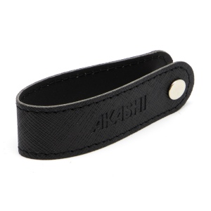 PORTE-CLE VIS EN SIMILI-CUIR NOIR GRAINE