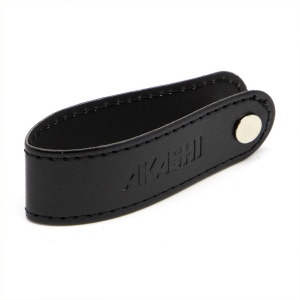 PORTE-CLE VIS EN SIMILI-CUIR LISSE NOIR