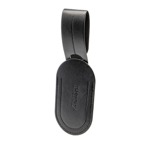 ETIQUETTE BAGAGE EN SIMILI-CUIR LISSE NOIR