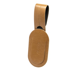 ETIQUETTE BAGAGE EN SIMILI-CUIR LISSE MARRON