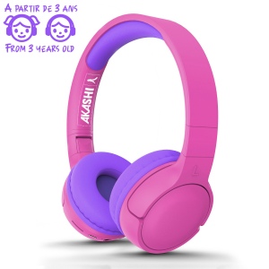 SETSUKO - CASQUE KIDS SANS FIL BLUETOOTH ROSE ET VIOLET