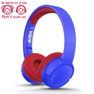 SETSUKO - CASQUE KIDS SANS FIL BLUETOOTH BLEU ET ROUGE