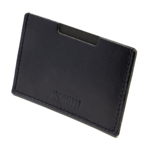PORTE CARTE SIMPLE EN CUIR VERITABLE NOIR