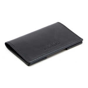 PORTE-CARTES FOLIO AVEC OU SANS ANTI-RFID  EN CUIR VERITABLE NOIR